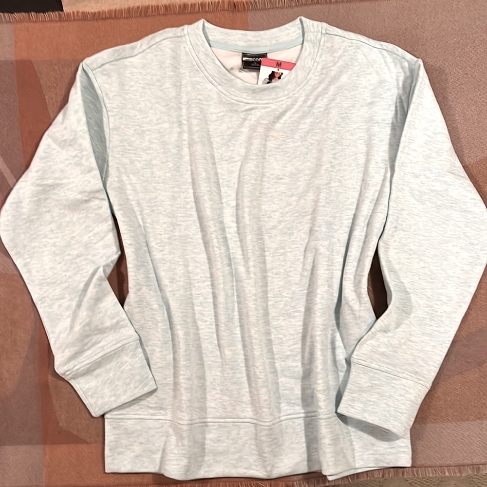 New! Blue-Green 32° COOL butter soft crewneck lightweight sweatshirt, M